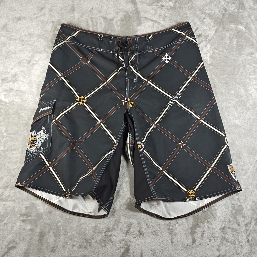 Vintage Billabong Board Shorts Mens 36 Embroidered Plaid Nautical Y2k Swim Trunk